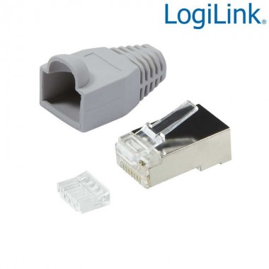 Logilink MP0021 - Conector RJ45 Macho FTP Cat6 ,Capuchón,Guia(100 pcs)