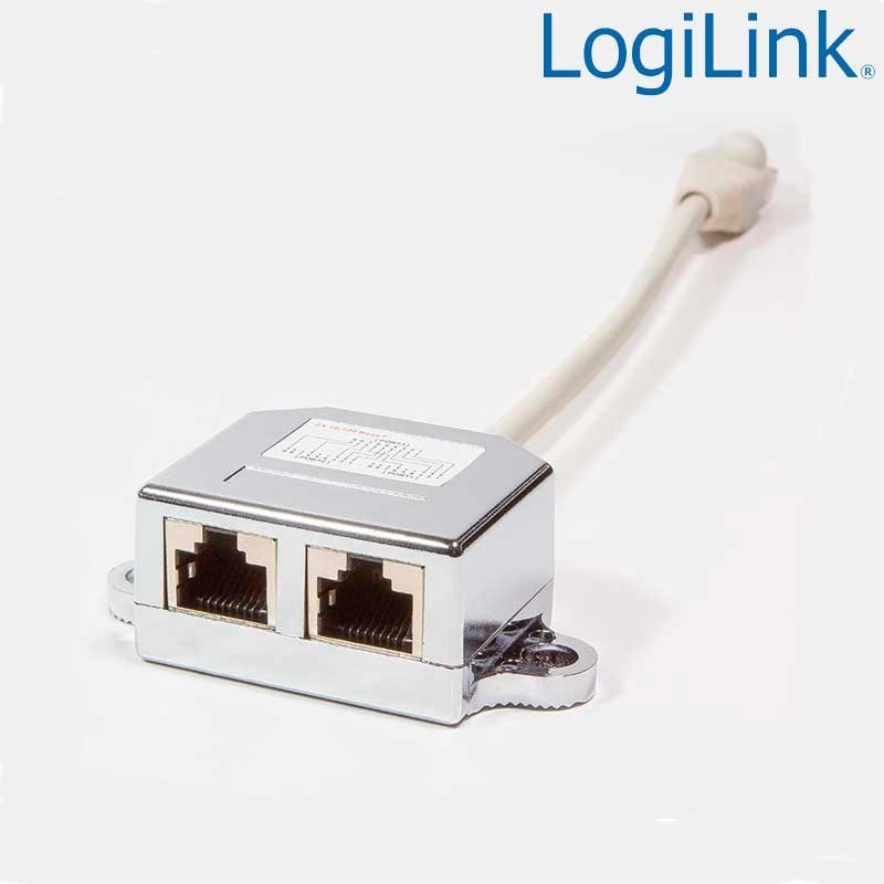 Logilink NP0045 - Duplicador RJ45 Voz, 1 Macho a 2 Hembras