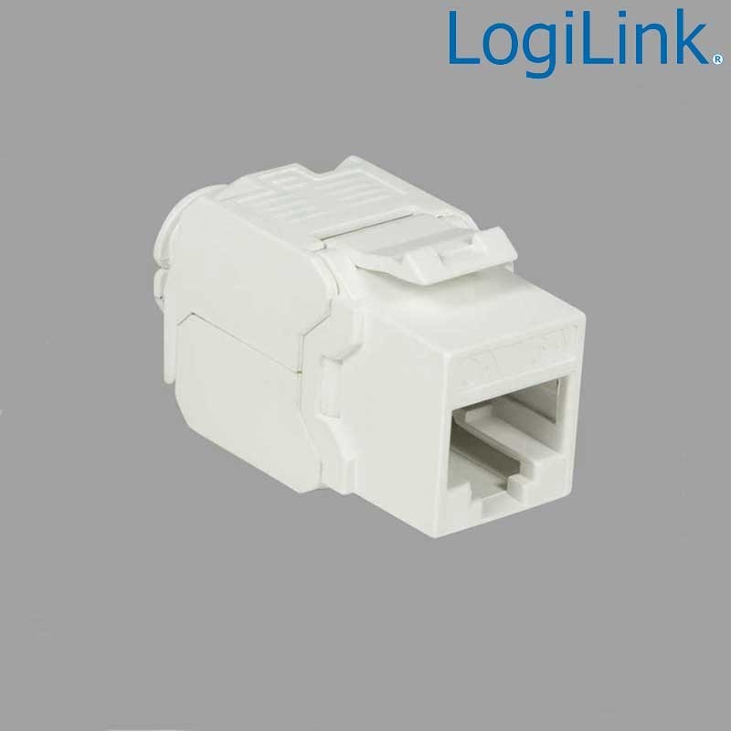 Logilink NK4004 - Conector Hembra RJ45 UTP Cat.6A Keystone 180º, Slim 