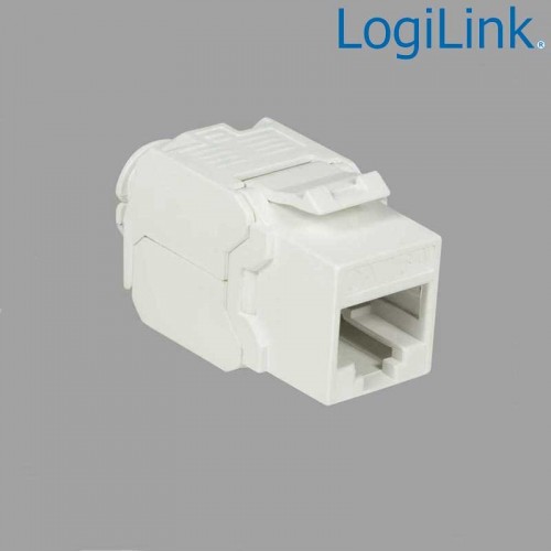 Logilink NK4004 - Conector Hembra RJ45 UTP Cat.6A Keystone 180º, Slim 