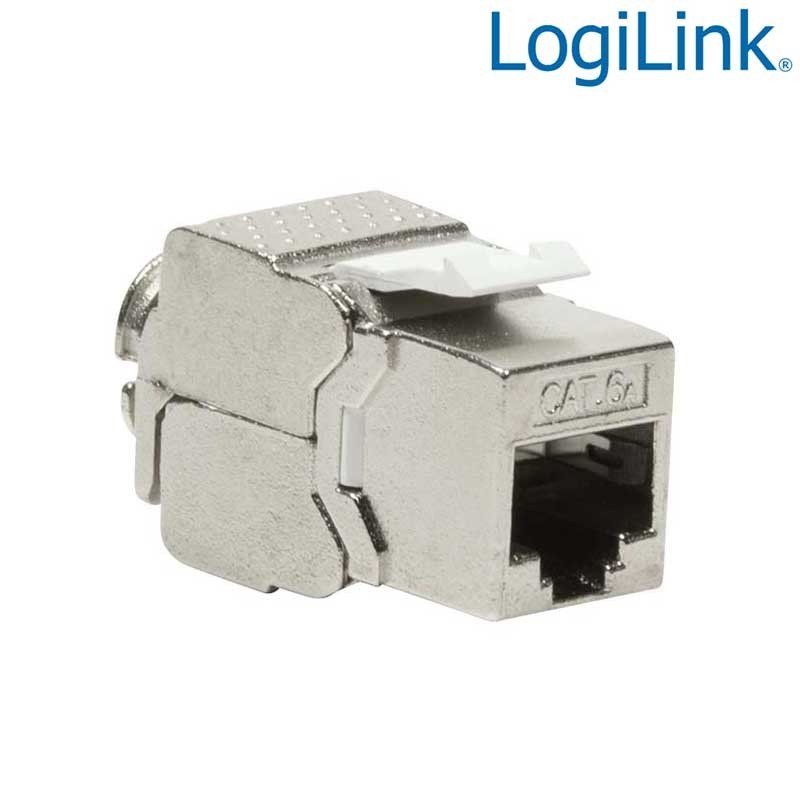 Logilink NK4003 - Conector Hembra RJ45 STP Cat.6A Keystone 180º, Slim | Marlex Conexion