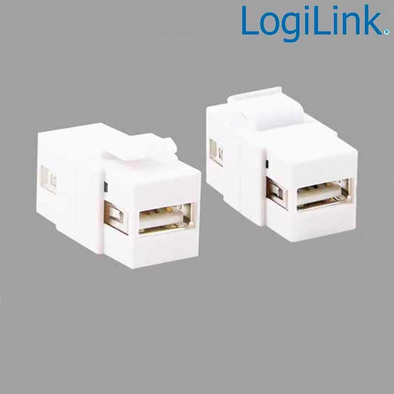 Logilink NK0013 - Acoplador Keystone en linea USB2.0. A-A Hembra