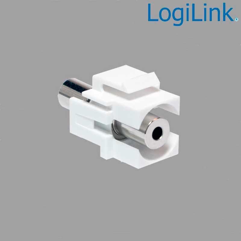 Logilink NK0029 - Acoplador Keystone en linea Jack 3,5mm Hembra-Hembra | Marlex Conexion