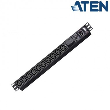 Aten PE0110SG - PDU Básica 1U de 10 Tomas C13, con protección sobretensión,10A