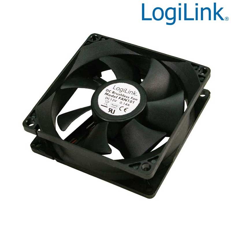 Logilink FAN101 - Ventilador 12v 80x80x25, Sleeve Bearing, Negro