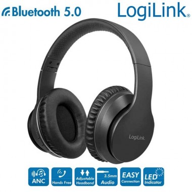 Logilink BT0053 | Auriculares Bluetooth 5.0 Cancelación del Ruido