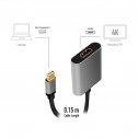 Logilink CDA0110 - Cable Conversor Mini DisplayPort Macho-HDMI Hembra, 4K/60Hz, Negro / Gris