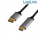 Logilink CDA0107 - 2m Cable Displayport a HDMI , 4K@60Hz Negro/Gris