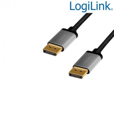 Logilink CDA0102 - 3m Cable DisplayPort 4K / 60 Hz, Negro/Gris