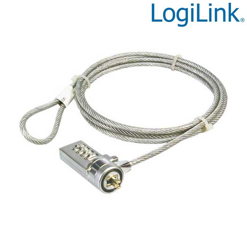 Logilink NBS002 - Cable antirrobo portatil con combinacion 4 cifras | Marlex Conexion