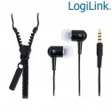 Logilink HS0021 - Auriculares "Zipper" con micro, tipo Cremallera, Negro