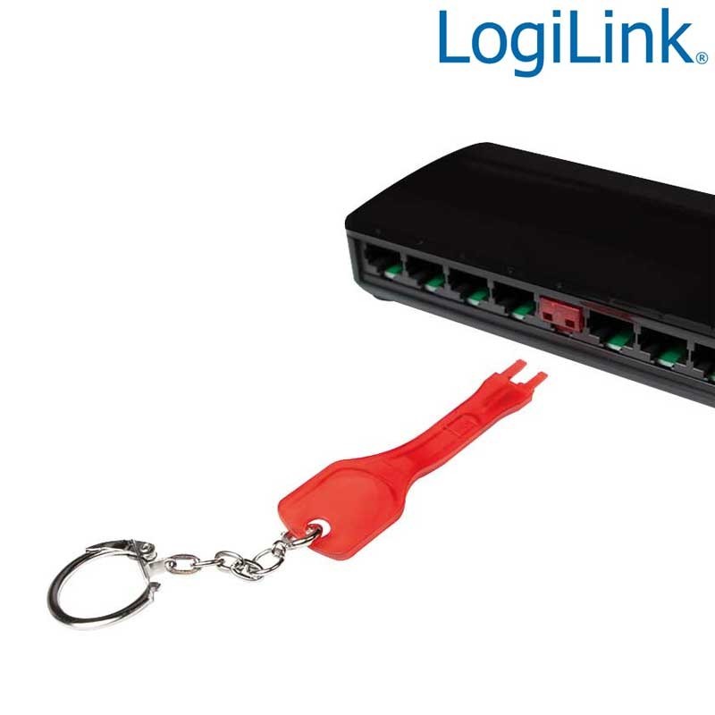 Logilink MP0042 - Bloqueo de puertos RJ45 (1 llave + 10 cerraduras) | Marlex Conexion