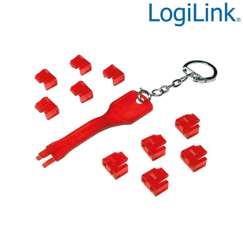 Logilink MP0043 - Bloqueo de puertos RJ45 (10 cerraduras), Sin Llave