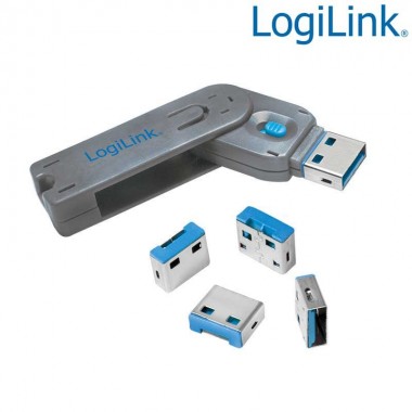 Logilink AU0043 - Bloqueo de puertos USB (1 llave + 4 cerraduras USB) 