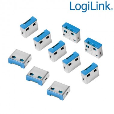 Bloqueo de puertos USB (10 cerraduras USB, Sin llave) Logilink AU0046