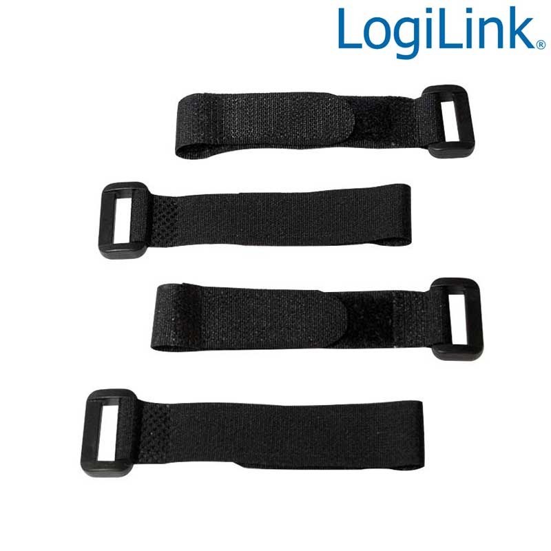  Logilink KAB0056 - Bridas Velcro Ajustables Negro ( 10 pcs ) | Marlex Conexion