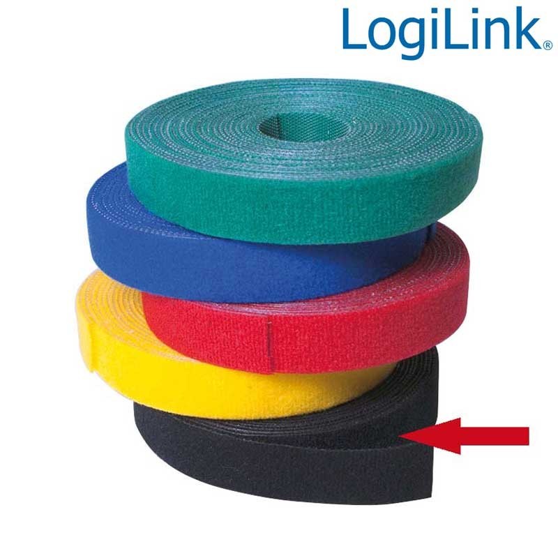 Logilink KAB0050 - Cinta de Velcro Negro ( 4m ) | Marlex Conexion