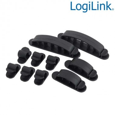 Logilink KAB0039 - Organizador de Cables, 3 tamaños 10 piezas | Marlex Conexion