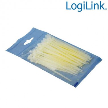 Logilink KAB0001 - Bridas Blancas 100mm x 2,5mm, 100 unidades | Marlex Conexion