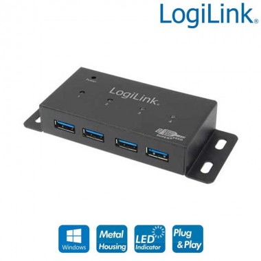 Logilink UA0388 - Hub USB 3.0 de 11 puertos con interruptor por puerto