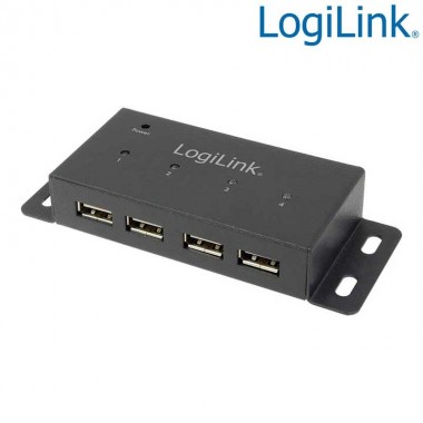 Logilink UA0141A - Hub USB 2.0 de 4 Puertos, Metálico | Marlex Conexion