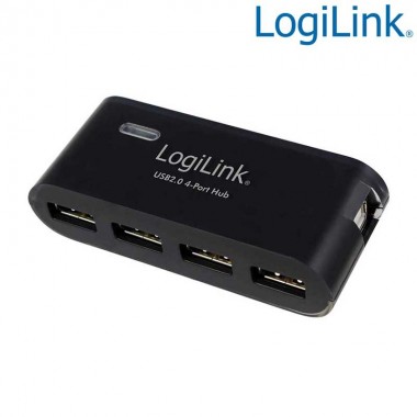 Logilink UA0085 - Hub USB 2.0 de 4 Puertos,Negro | Marlex Conexion