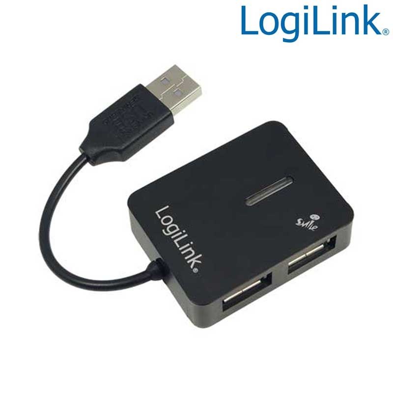 Logilink UA0139 - Hub USB 2.0 de 4 Puertos Negro ''Smile '' | Marlex Conexion