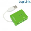 Logilink UA0138 - Hub USB 2.0 de 4 Puertos Verde ''Smile '' | Marlex Conexion