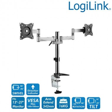 Logilink BP0077 - Soporte Dual de Mesa, 13-27' | Marlex Conexion