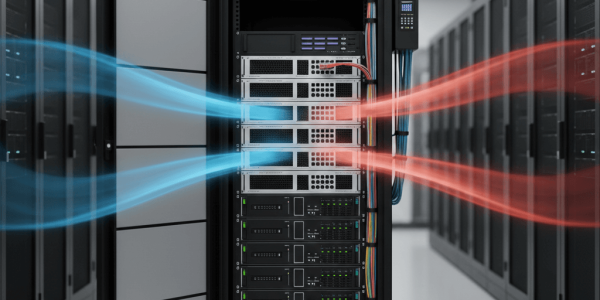 Flujo de aire en rack 19": front-to-back, BTU y pasillos frío/calor