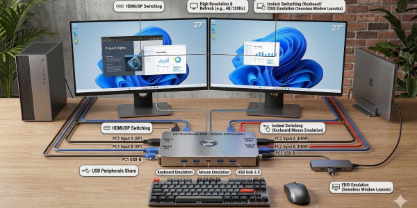 KVM dual monitor (dual “motor”): mejora tu productividad con dos pantallas